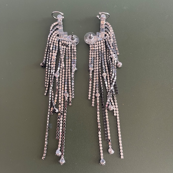 Free People Comeback Kid Ear Party Black Rhinestone Earrings Brand New W/Bag - Picture 6 of 6